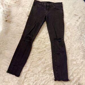 J Brand Black Mercy Distressed Skinny Jeans